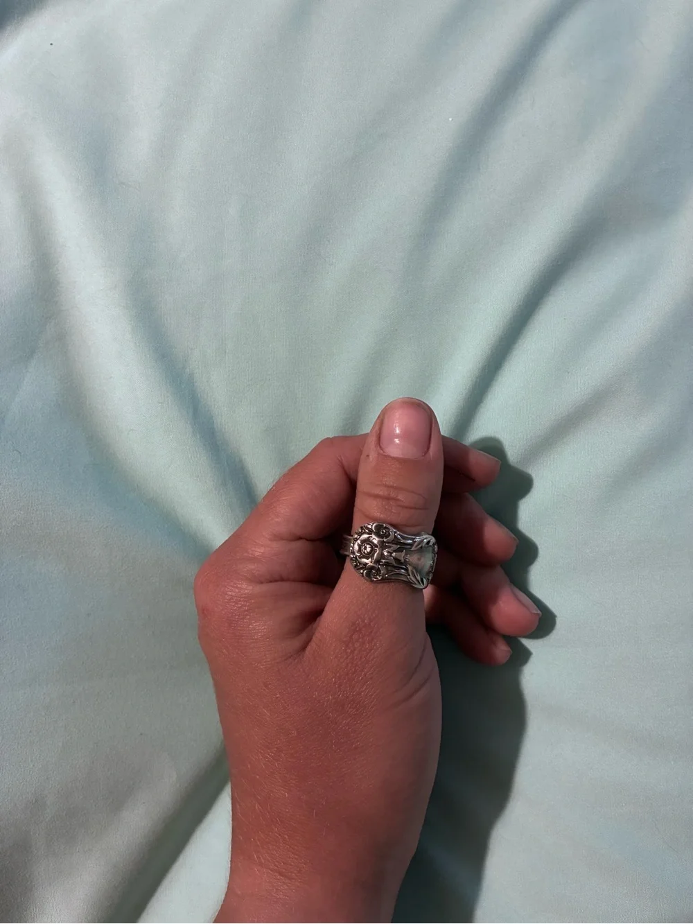 Silver spoon ring